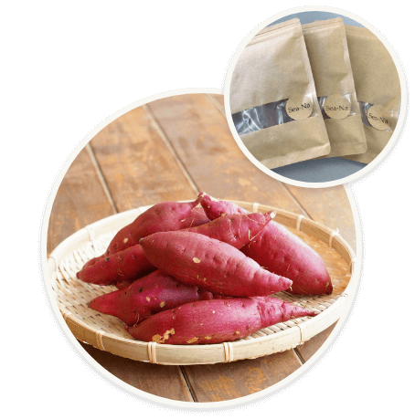 さつまいもと干し芋のパッケージ